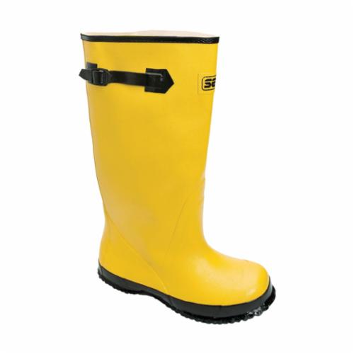 Servus Boots A380-YLM-110 Hi Strap-On Waterproof Overboots, Men's, SZ 11 Fits Shoe, Soft Toe, Yellow, Non-Slip Sole, Adjustable Strap Closure, Rubber Upper & Midsole, Rubber Outsole, Resists: Abrasion, Slip and Splash