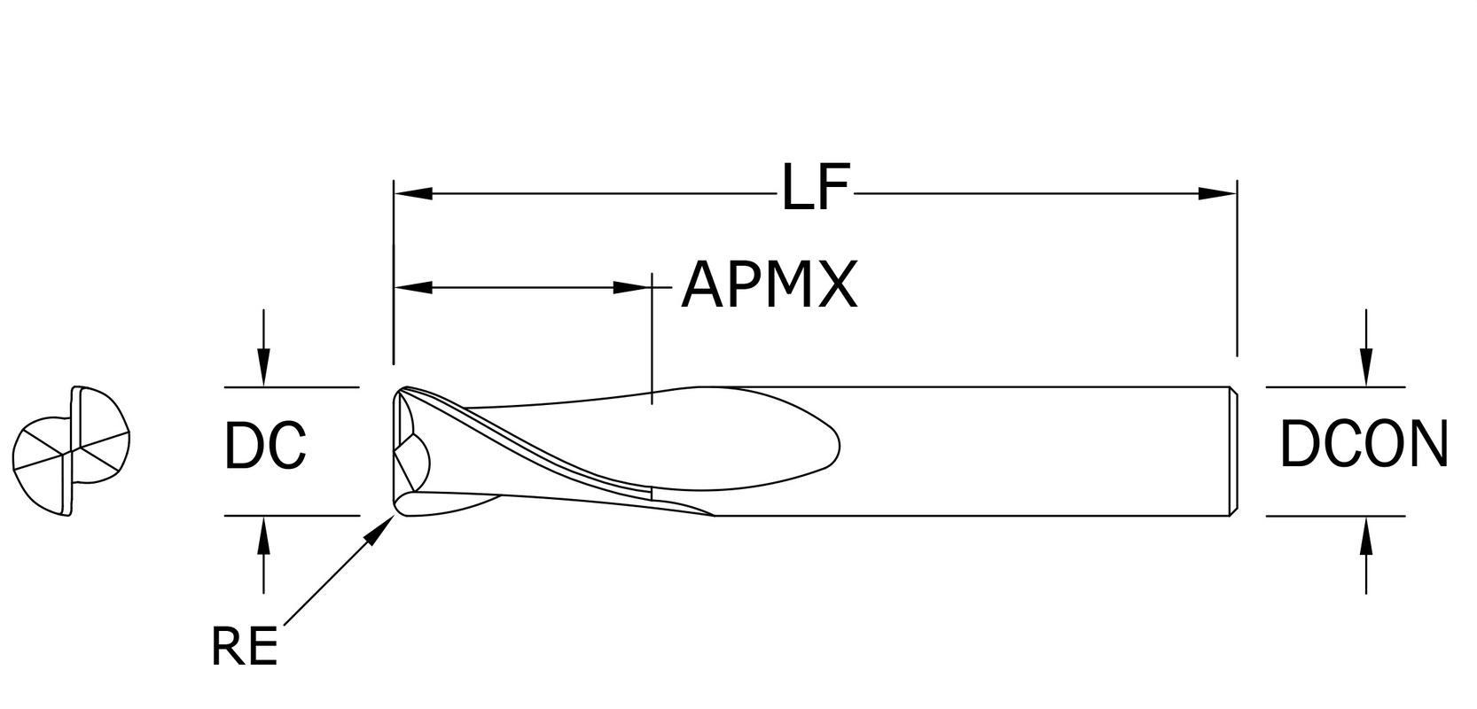 1.0 EM 2FL .015R TA WF
