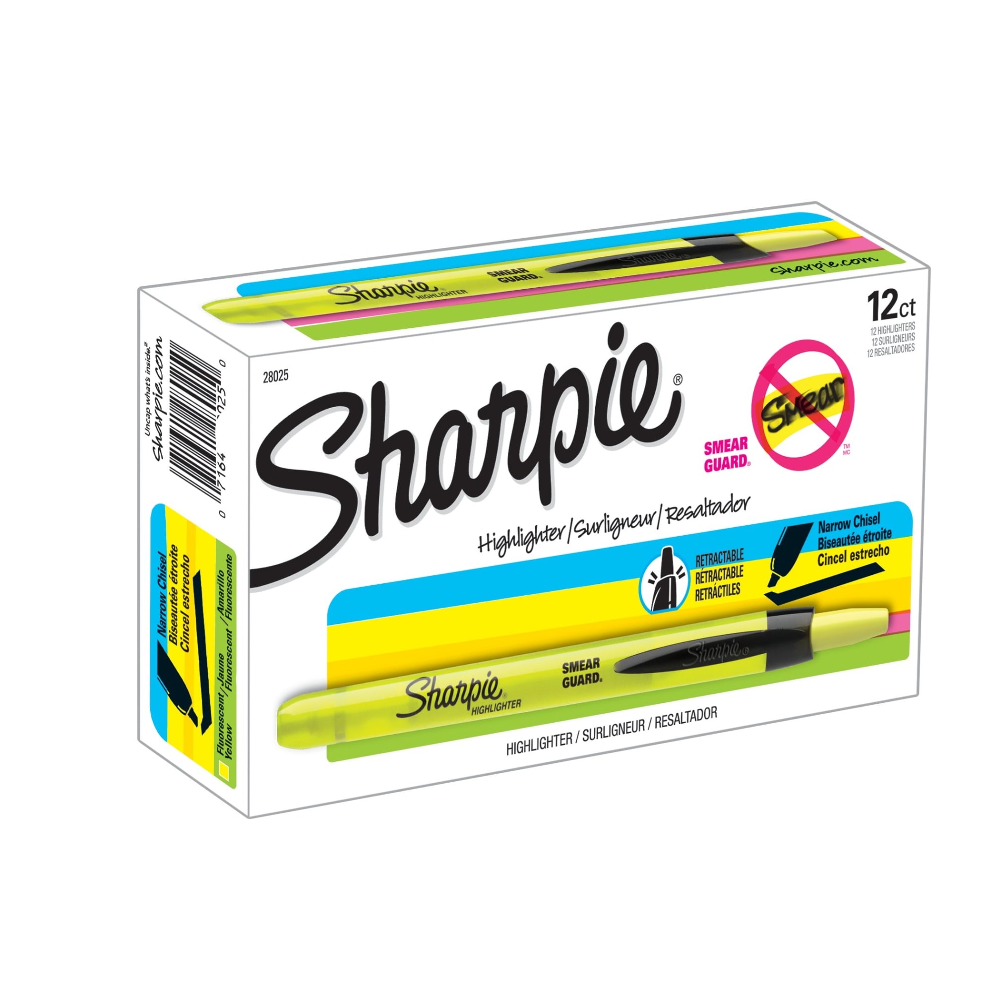Sharpie® 28025 Highlighter, Yellow Ink, Chisel Tip