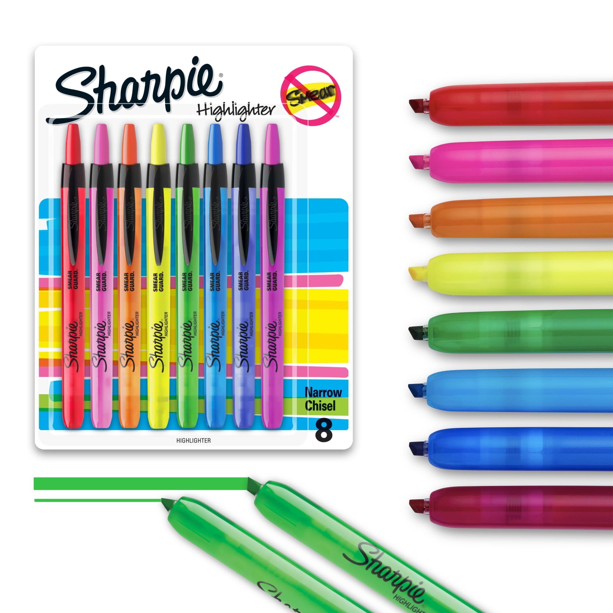 Sharpie® 28101 Highlighter, Assorted Ink, Chisel Tip