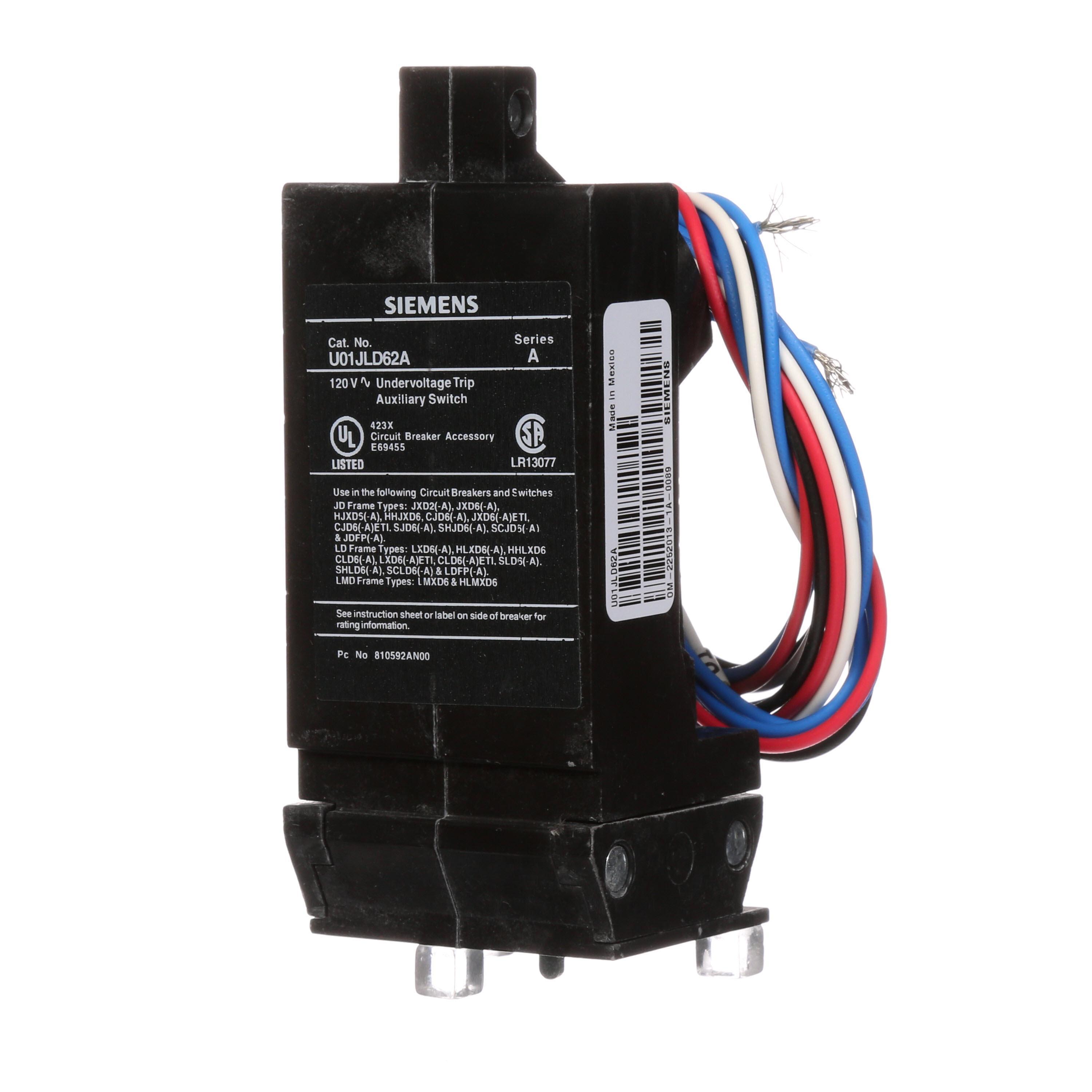 RELEASE UNDV 120VAC 1NC-1NO LEFT/R POLE