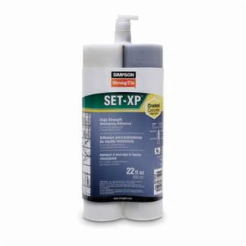 Simpson Strong-Tie® Strong-Rod™ SET-XP22 SET-XP® High Strength Epoxy Adhesive, 22 oz Side-By-Side Cartridge, Liquid/Paste Form, Black/Green/White, 1.21/1.59