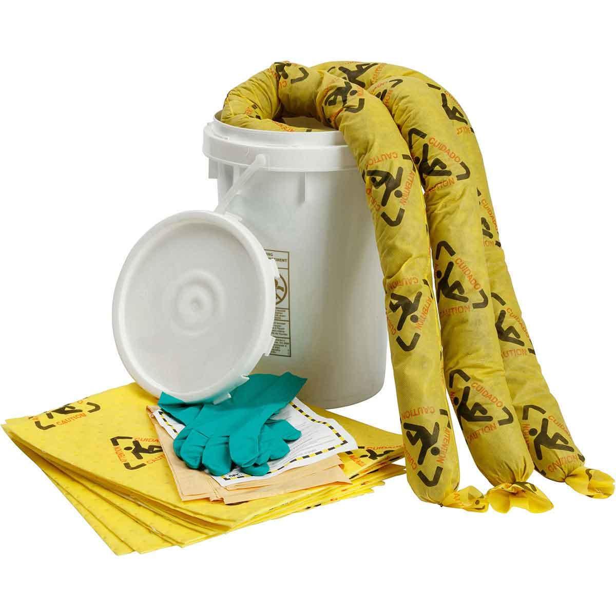 KIT SPILL 6.5GAL BKT WHT CHEMICAL