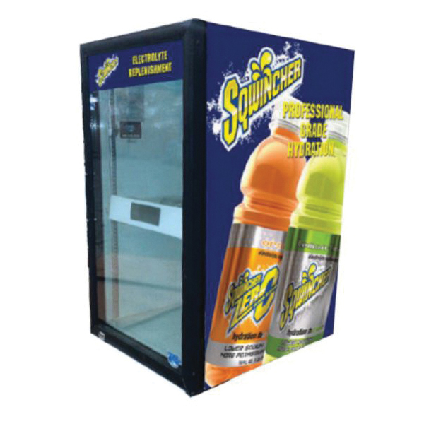 Sqwincher® 158500500 GDM-6 Commercial Refrigerator With Sqwincher Logo Located on Two Sides, 6 cu-ft Refrigerator, 36 in H x 20-3/8 in W x 26-1/2 in D, Export