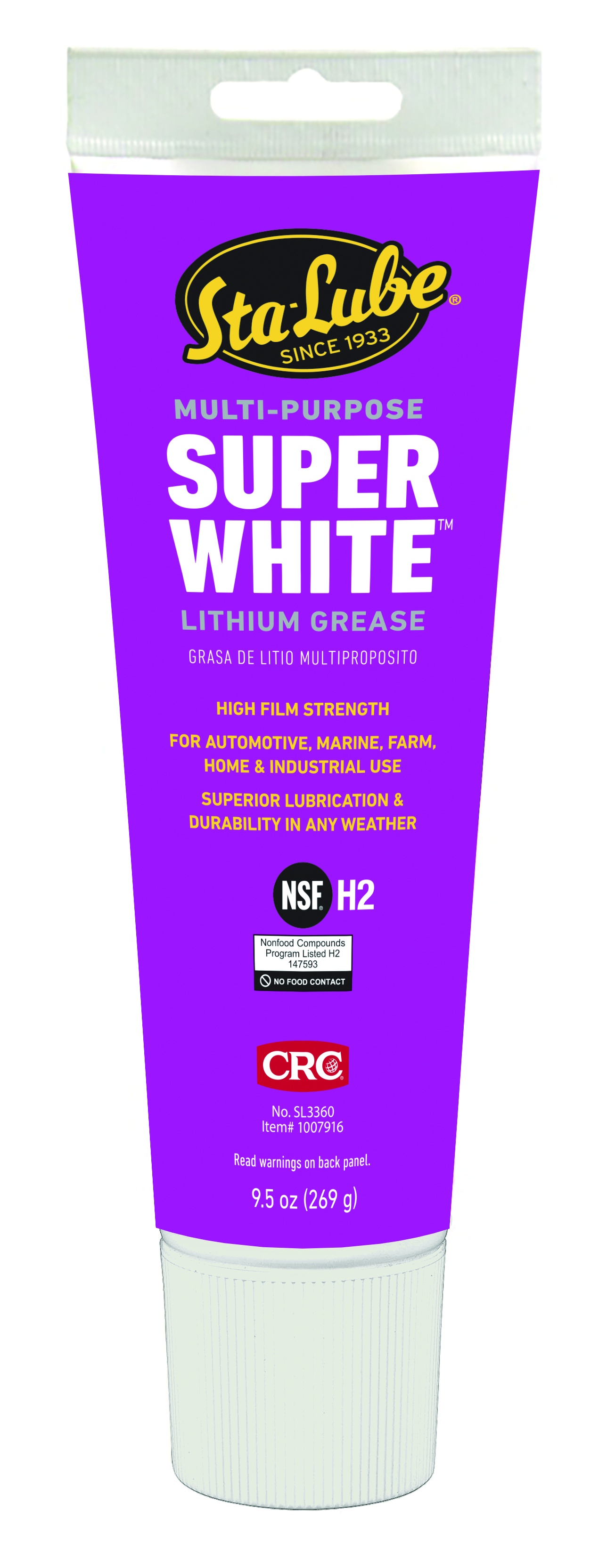 9.5 OZ SUPER WHITE LITHIUM GREASE TUBE