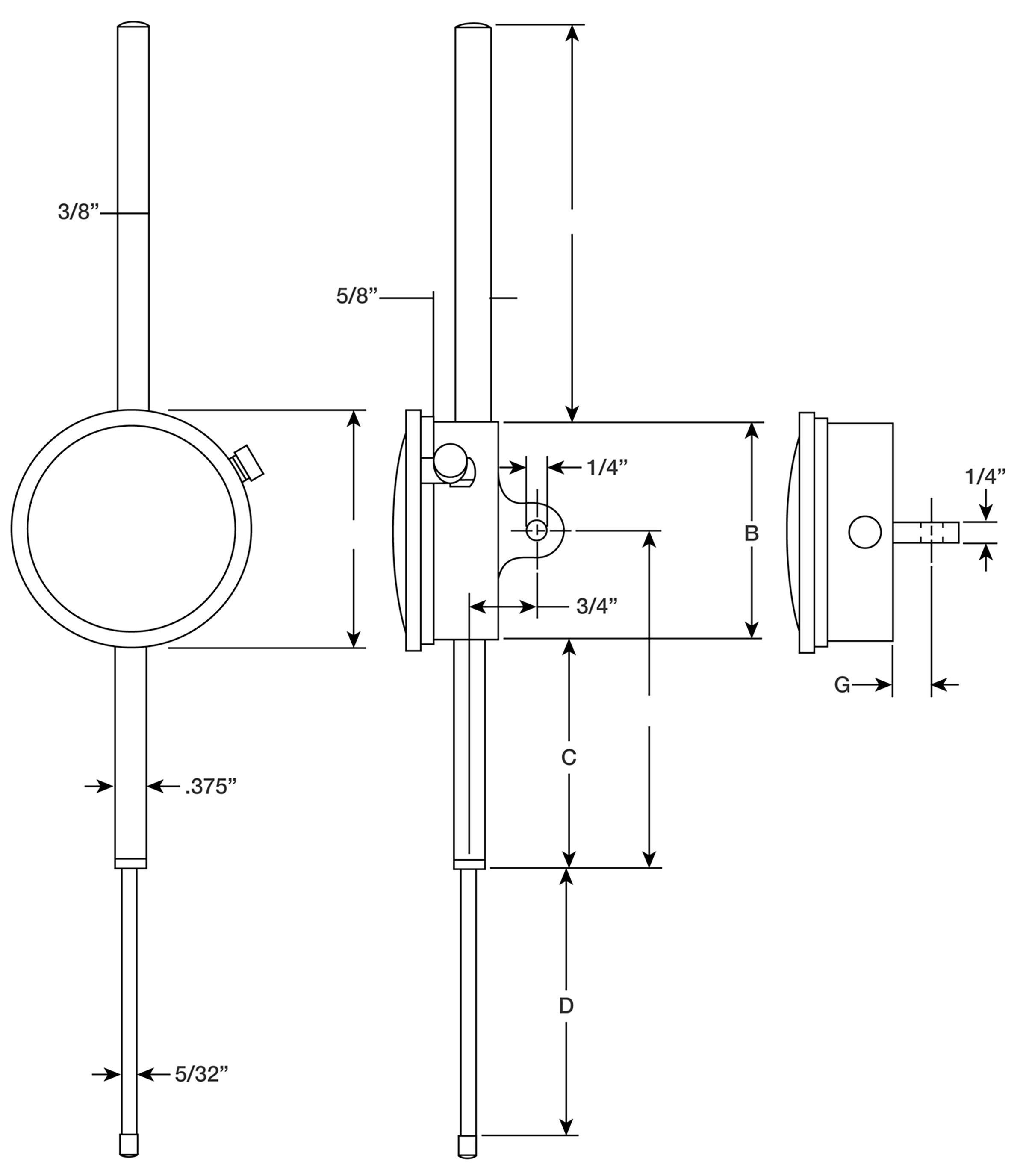 INDICATOR DIAL 4IN 0-100 0.001IN 3-5/8IN