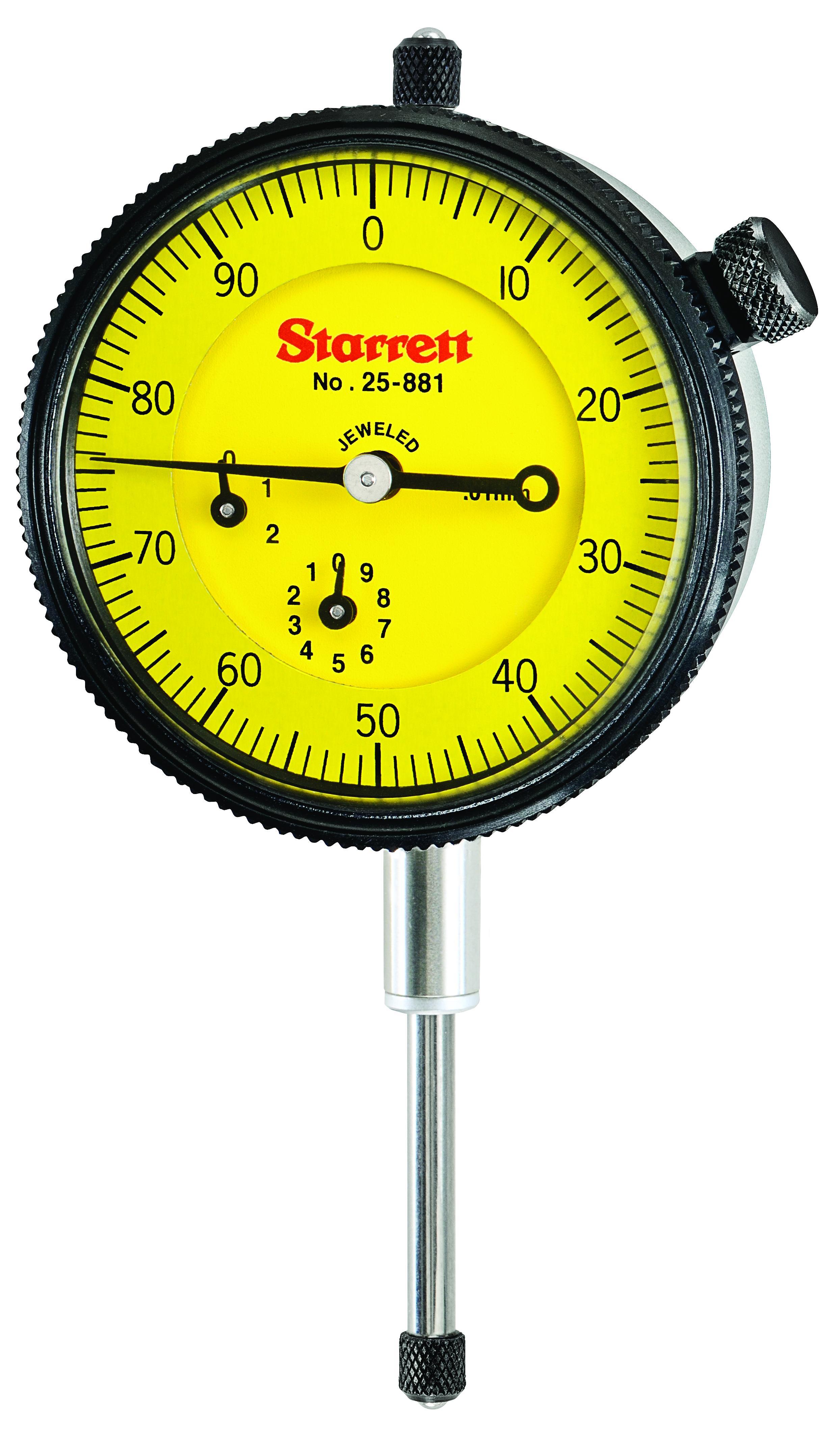 INDICATOR DIAL 25MM 0-100 0.01MM 2-1/4IN