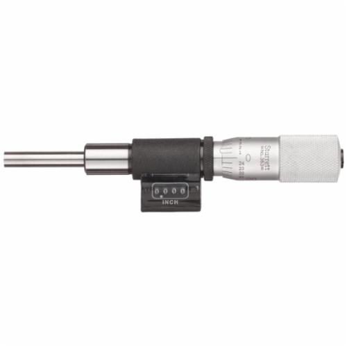Starrett® 363L Digital Mechanical Micrometer Head, 0 to 1 in, Graduations: 0.001 in, Steel, Satin Chrome