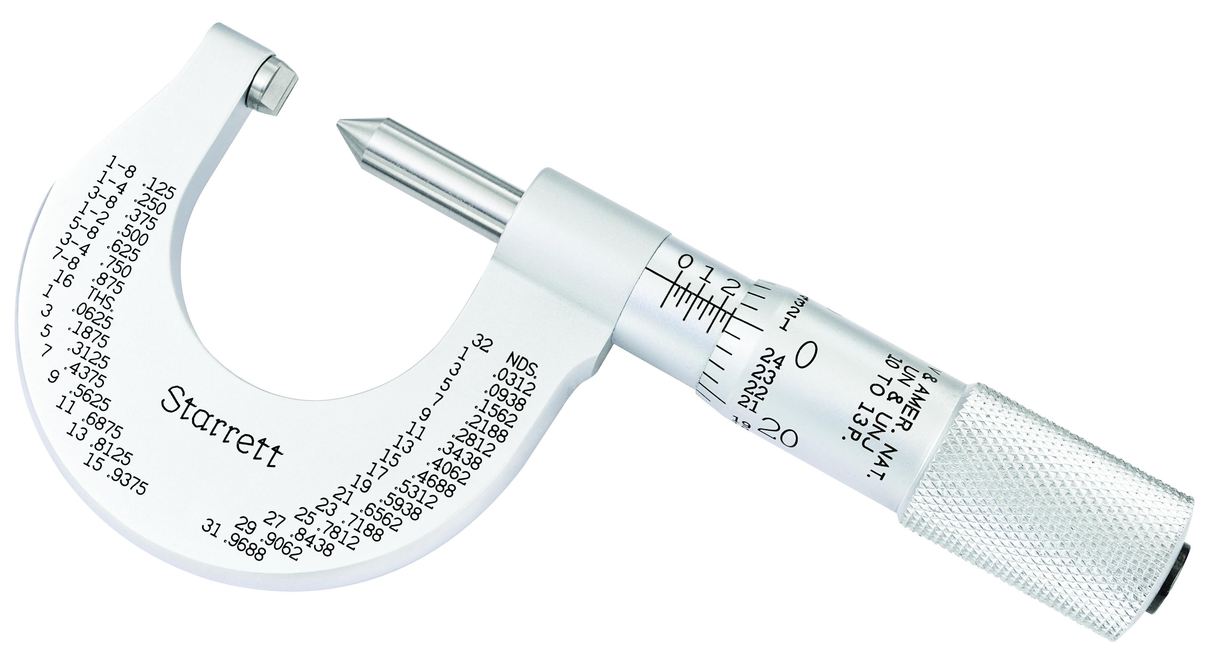 MICROMETER THRD SCR 0-1IN 0.001IN STL