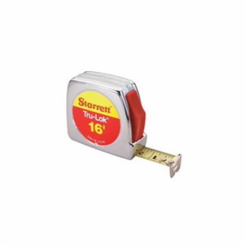 Starrett® 66209 Tru-Lok® 1-Sided Industrial Quality Measuring Tape, 30 ft L x 1 in W Blade, Carbon Steel Blade, Imperial Measuring System, 1/16ths, 1/32nds, 1/2 in, 3/4 in Wide Blades Graduation