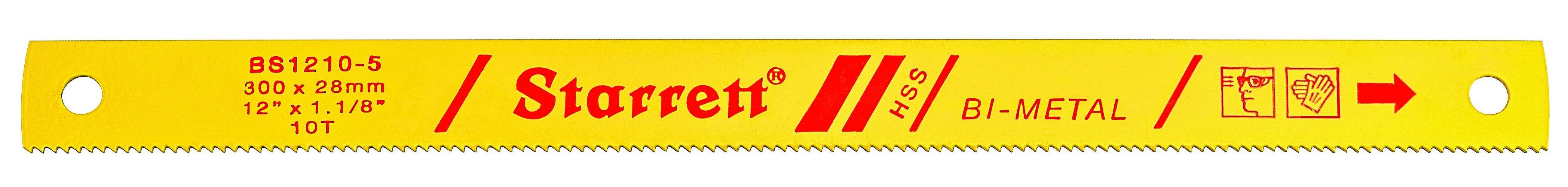 Starrett® BS1210-5 Bluestripe® Power Hacksaw Blade, 12 in L x 1-1/8 in W x 0.05 in THK, HSS-Co Cutting Edge, Alloy Steel Blade