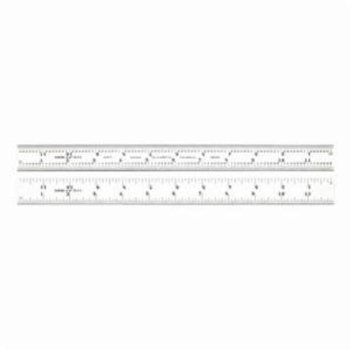 Starrett® C377-12 Shrink Rule, Imperial Measuring System, Graduations 4R - 8ths, 16ths, Quick-Reading 32nds and 64ths, Tempered Spring Steel, Satin Chrome