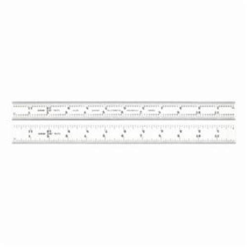 Starrett® C378-12 Shrink Rule, Imperial Measuring System, Graduations 4R - 8ths, 16ths, Quick-Reading 32nds and 64ths, Tempered Spring Steel, Satin Chrome