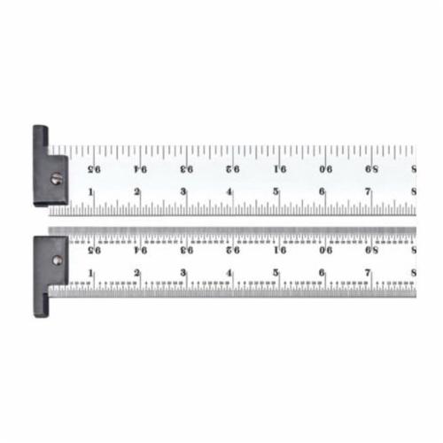Starrett® CH404R-96 C404R Heavy Spring Precision Rule With Hook, Imperial Measuring System, Graduations 8ths, 16ths, Quick-Reading 32nds, 64ths, 96 in L, Tempered Steel, Silver
