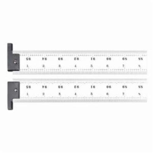 Starrett® CH416R-96 Precision Rule With Single Hook, Imperial Measuring System, Graduations 16R - Quick-Reading 32nds, 64ths, Aircraft Quick-Reading 50ths and 100ths, Heavy Spring Tempered Steel, Satin Chrome