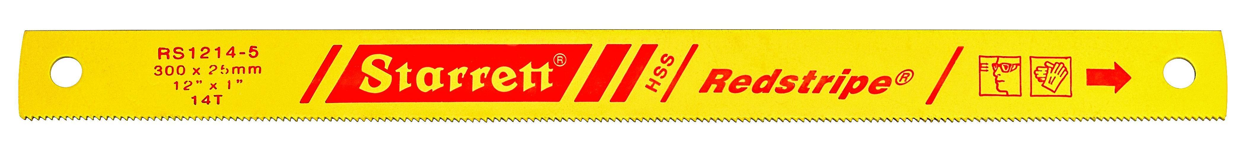 Starrett® RS1214-5 RedStripe® Power Hacksaw Blade, 12 in L x 1 in W x 0.05 in THK, HSS Cutting Edge, HSS Blade