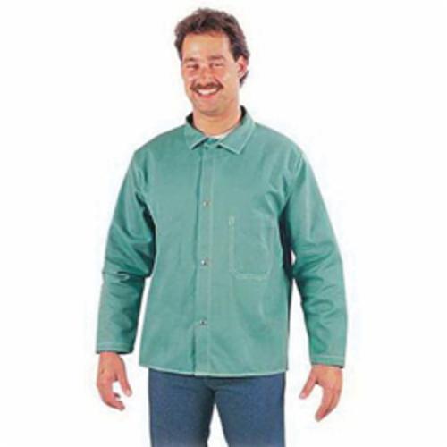 Steel Grip GS 16750 XL Flame Resistant Jacket, Green, Cotton Sateen, 48 to 50 in Chest, Resists: Flame