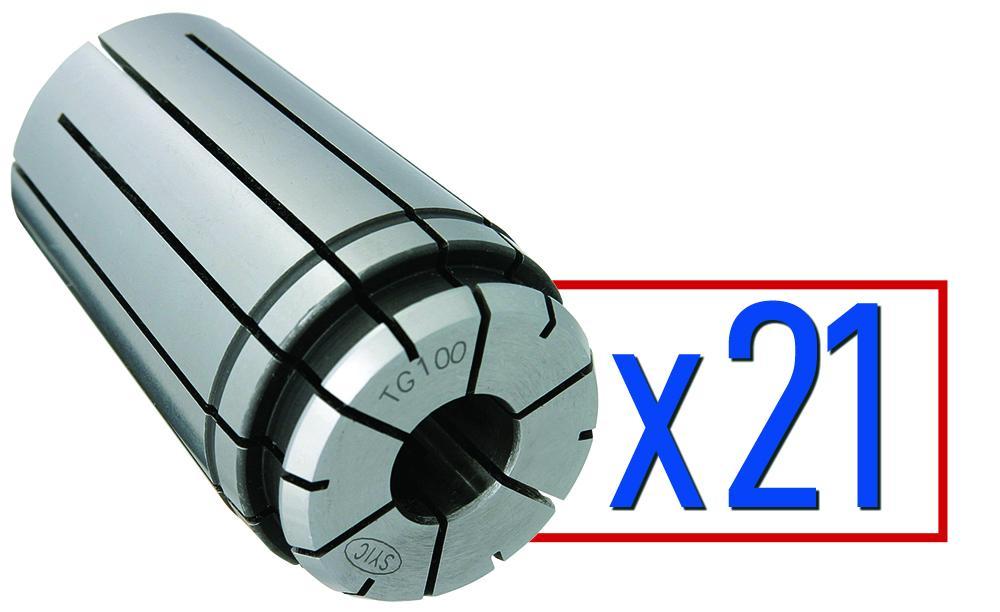 TG 100 21 PIECE COLLET SET 3/8 TO 1IN