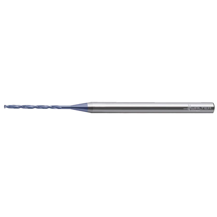 Titex 5093160 A6488TML Jobber Drill With Coolant Through, 1.1 mm Drill - Metric, 0.0433 in Drill - Decimal Inch, 55 mm OAL, Solid Carbide