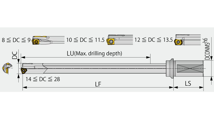 Tungaloy America 4847319 MCTR L/D=25 Drill Body