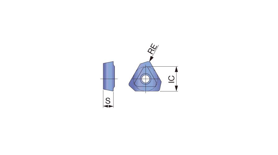 Tungaloy America 4828325 TPMX-R Drill Insert, Triangular Shape, TPMX Insert, 5.5 mm THK, 0.559 in Inscribed Circle, For Use On UNIDEX, Manufacturer's Grade: UC2220