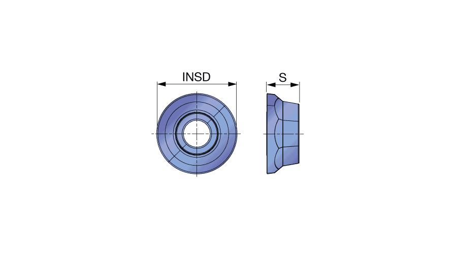 Tungaloy America 5812601 RCMT-MJ Insert, RCMT Insert, Solid Carbide, Steel/Stainless Steel/Cast Iron/Hard Materials/Super-Alloys/Titanium, Round Shape