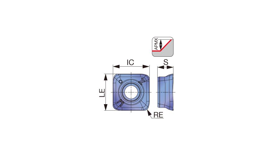 Tungaloy America 6793096 SWMT0904Z-MM Single Side Insert, SWMT Insert, Solid Carbide, Steel/Stainless Steel, Square Shape