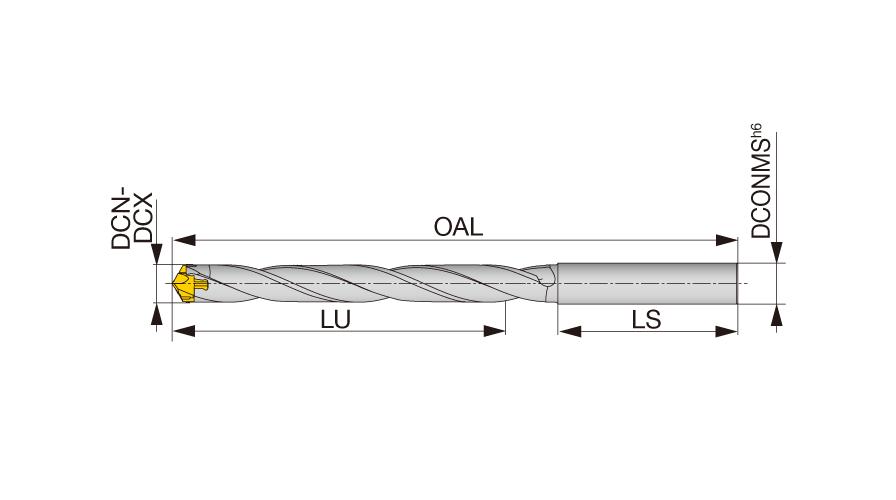 13.5 - 13.9MM ROUND SHANK 8XD DRILL BODY