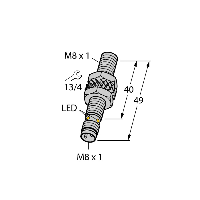 Turck uprox® BI2U-EG08-AP6X-V1131 Inductive Sensor, 10 to 30 V DC, PNP Output, 1NO