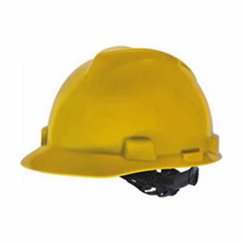 MSA V-Gard® 818068 Lightweight Hard Hat, 6-1/2 Fits Mini Hat, 8 Fits Max Hat, Polyethylene, Staz-On® Suspension, ANSI Electrical Class Rating: Class E and G, ANSI Impact Rating: Type I
