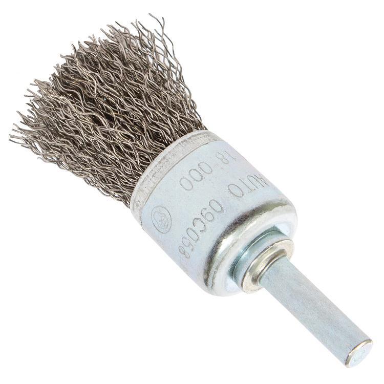 BRUSH MTD END 3/4IN 1/4IN CRIMPED SST