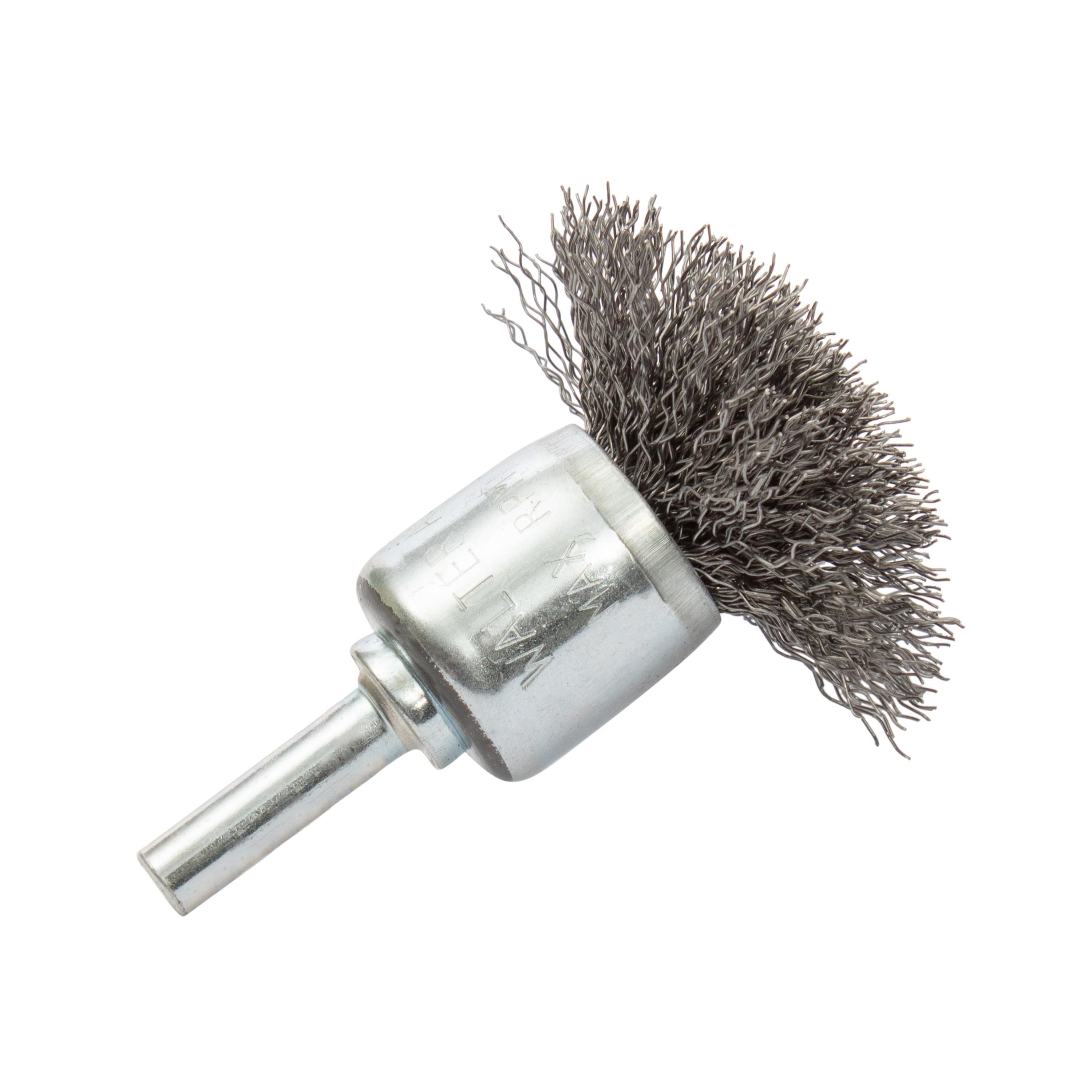 BRUSH MTD END 1-1/2IN 1/4IN CRIMPED SST