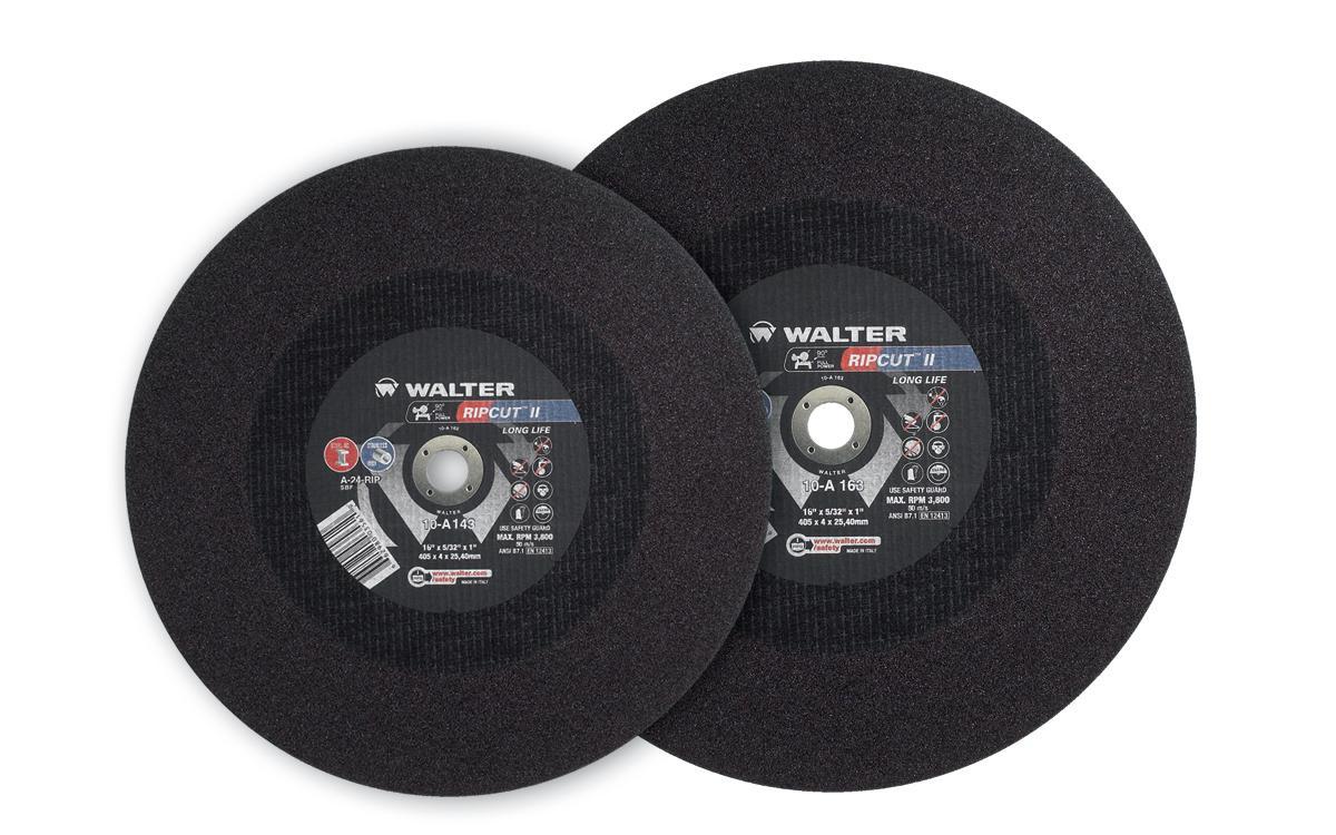 Walter Surface Technologies RIPCUT II™ 10A203 Cut-Off Wheel, 20 in Dia x 3/16 in THK, 1 in Center Hole, A-24-RIP Grit, Aluminum Oxide Abrasive