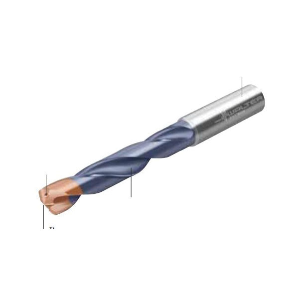 Titex X-treme Plus 5337091 A3389DPL High Performance Jobber Length Drill Bit, 10.5 mm Drill - Metric, 0.4134 in Drill - Decimal Inch, 140 deg Point, Solid Carbide, AlCrN