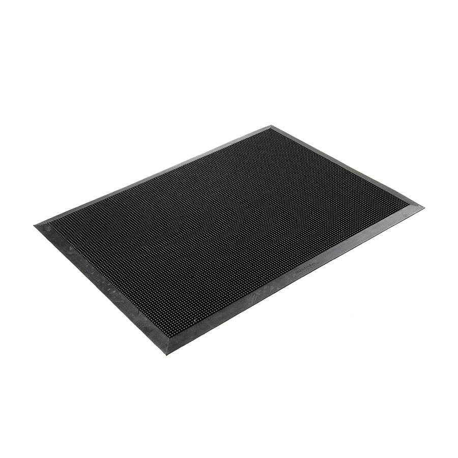 Wearwell® 220.12x3x6BK Heavy Duty Multi-Guard Solid Entrance Mat, 6 ft L x 3 ft W x 1/2 in THK, Black, Bristle Surface Pattern, Dry/Wet Surface, Resists: Grease, Outdoor