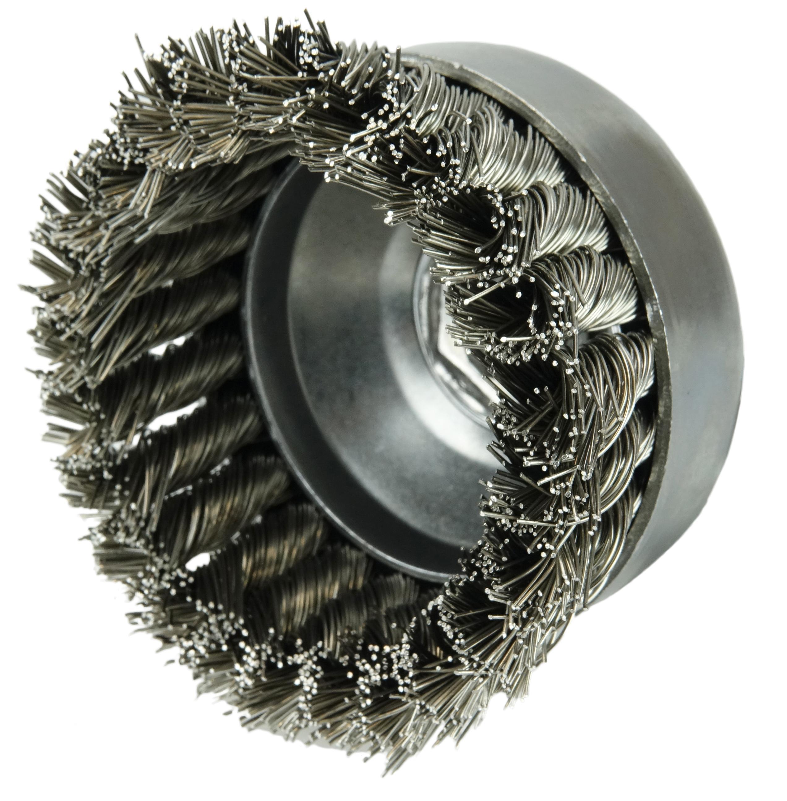 BRUSH CUP 4IN 5/8-11 UNC 0.023IN SST