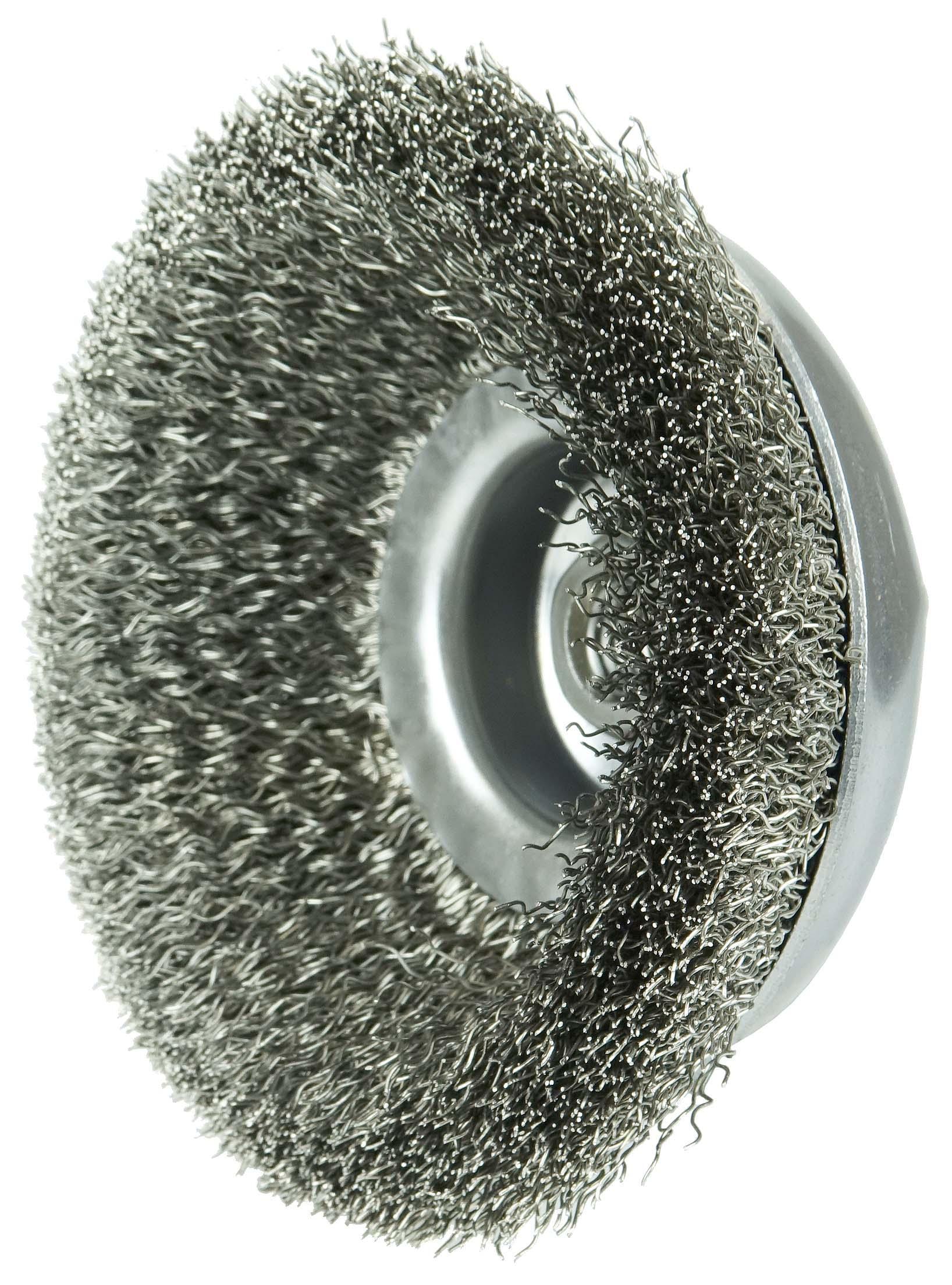 BRUSH CUP 6IN 5/8-11 UNC 0.02IN CRIMPED