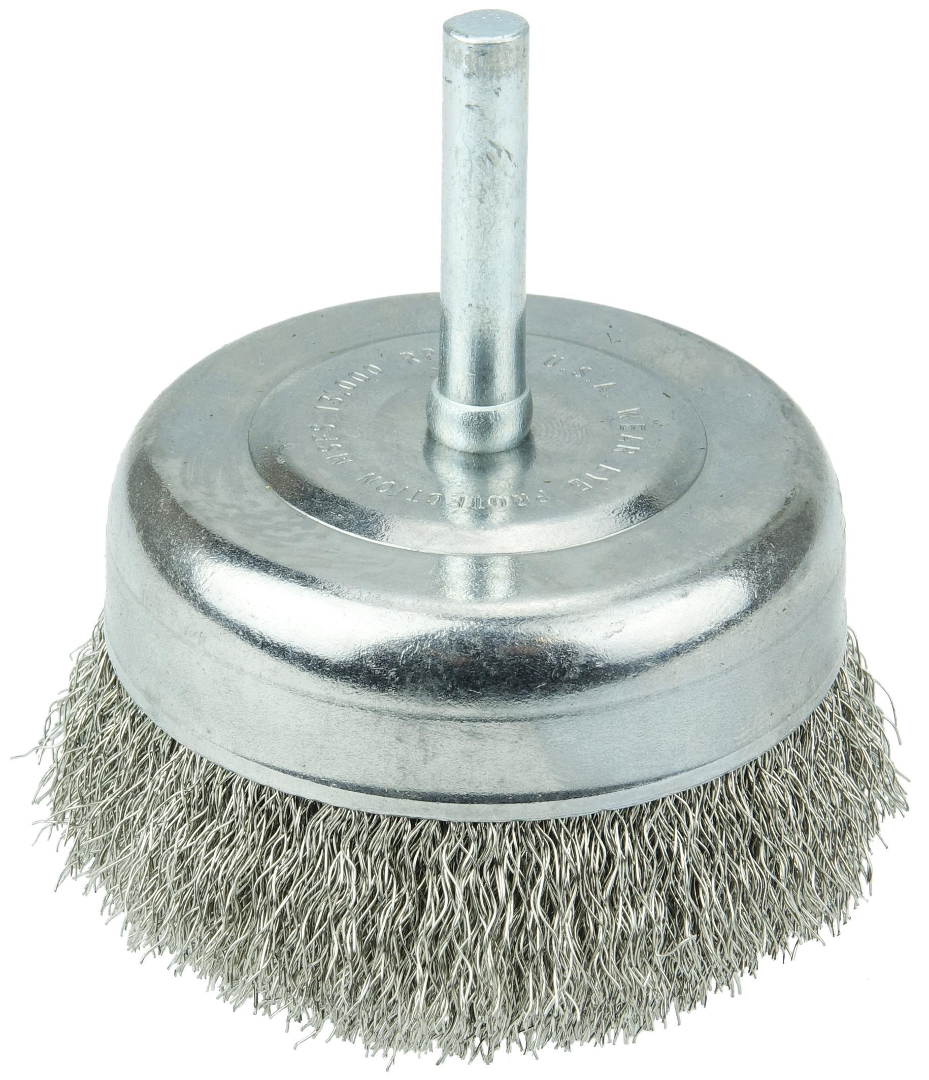 BRUSH CUP 2-1/2IN 0.008IN CRIMPED SST