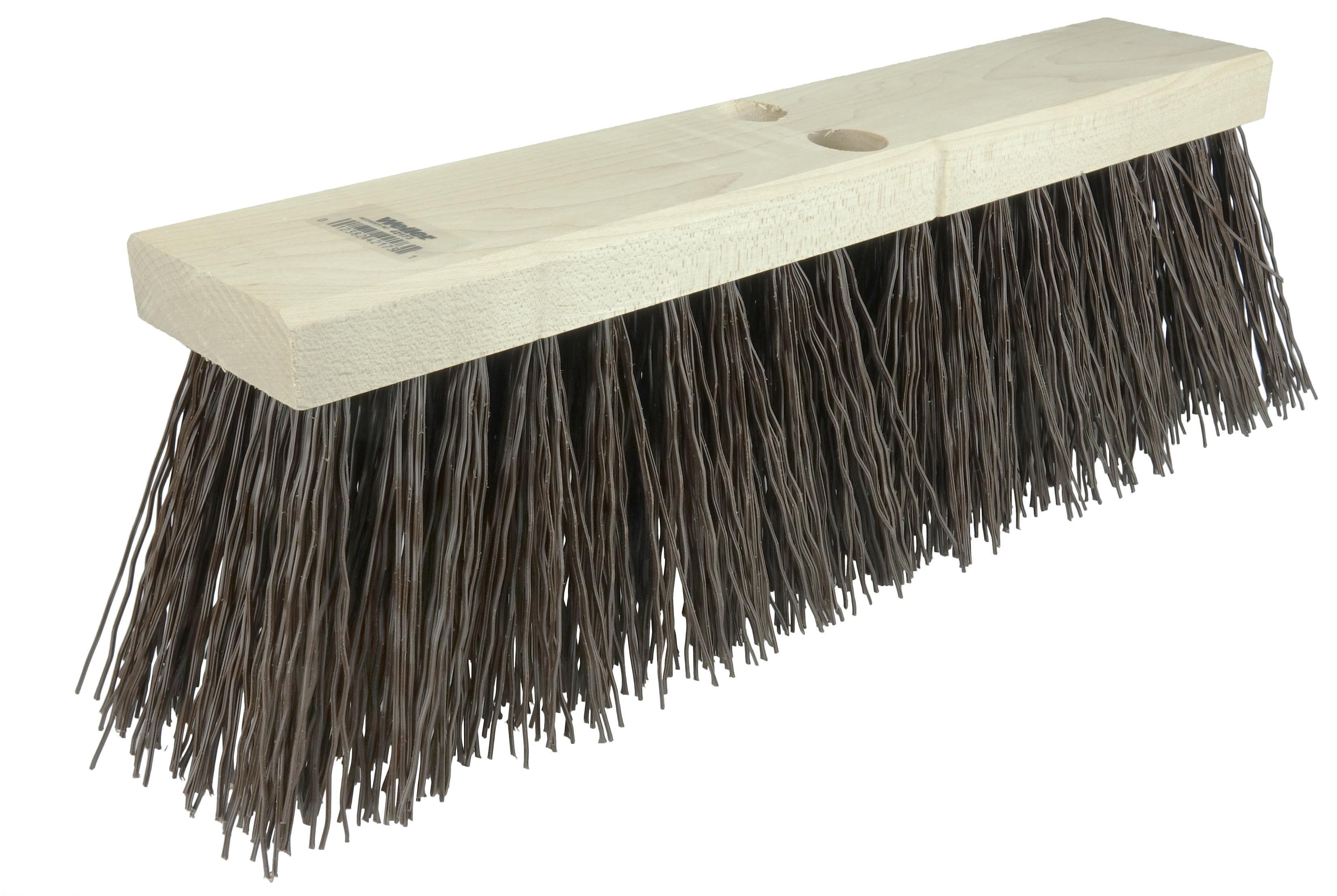 BROOM PSH 24IN 5-1/4IN POLYP BRN HDW