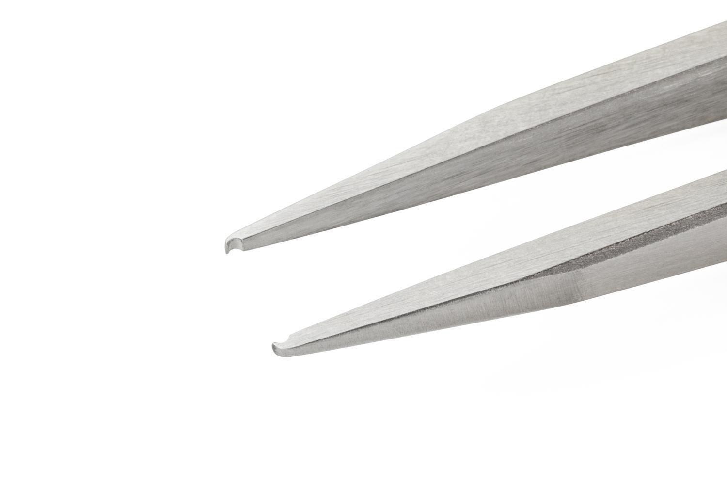 TWEEZERS RECESSED TIP POINTED/STRAIGHT