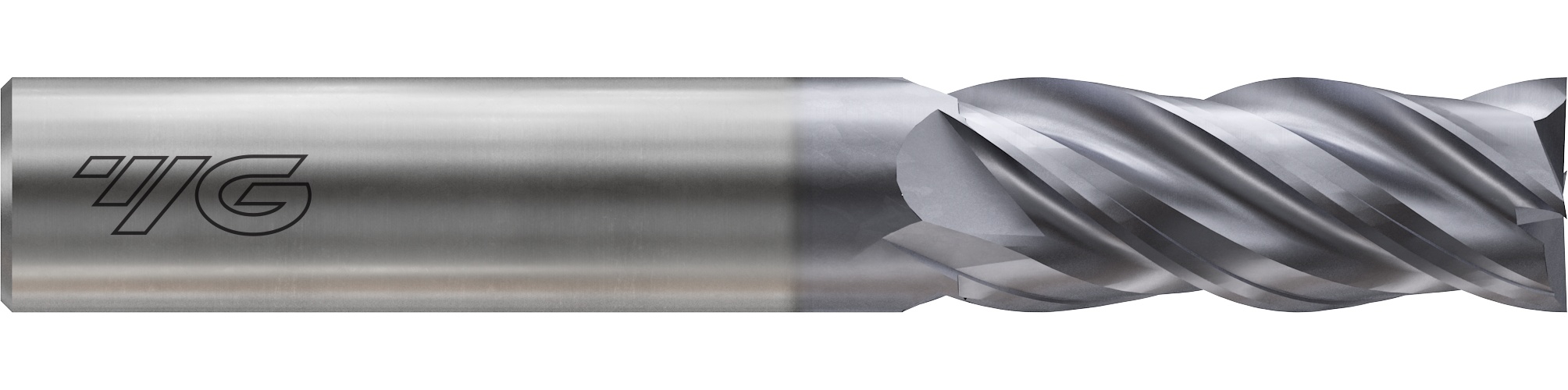 YG-1 GMF26012 4G MILL GMF26 Imperial Square End Mill, 3/16 in Dia Cutter, 3/8 in Length of Cut, 4 Flutes, 1/4 in Dia Shank, 2 in OAL, AlTiN