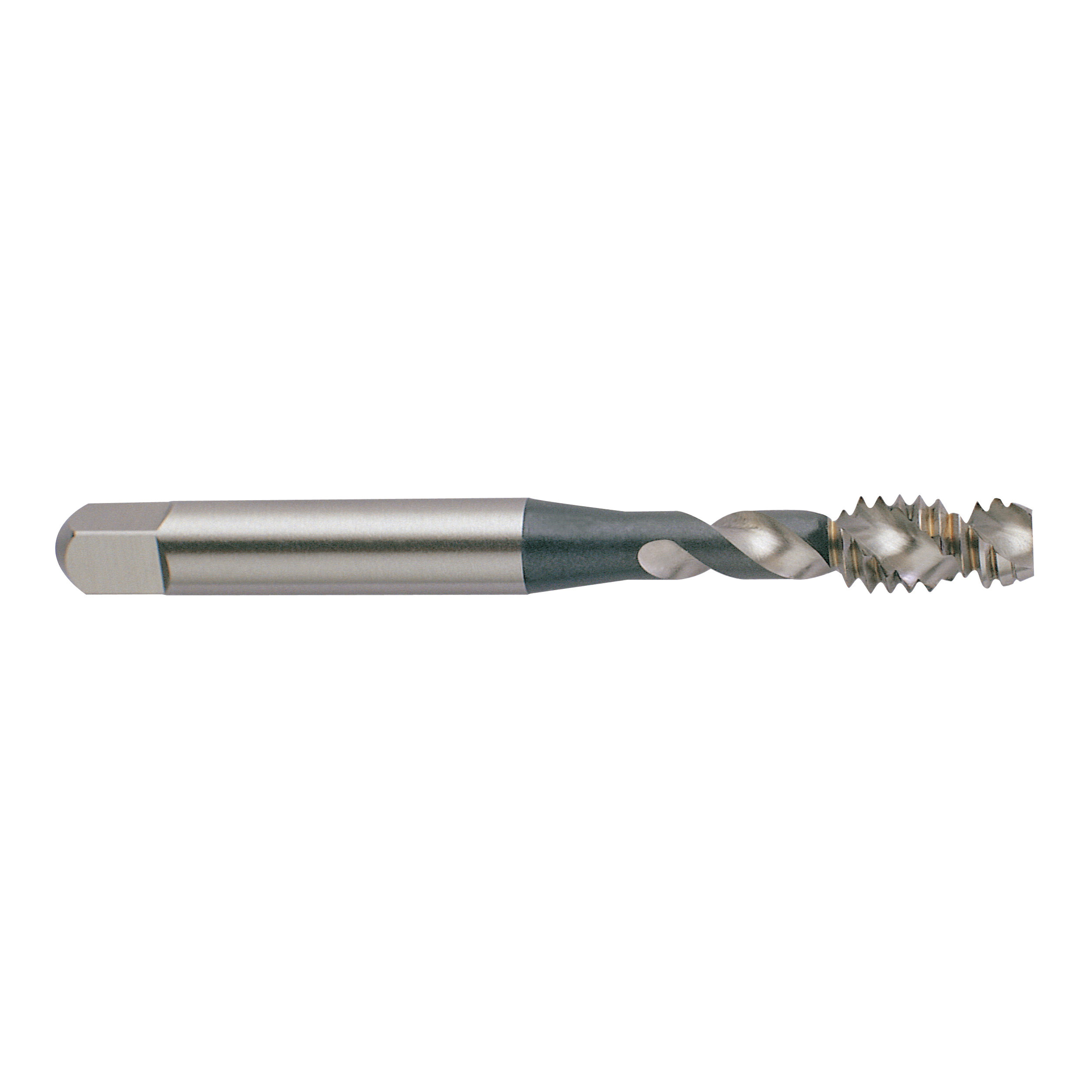 YG-1 D8405 High Performance Square Shank Spiral Flute Tap, Right Hand Cutting, 1/4-20 Thread, H5 Thread Limit, 2P-3P Modified Bottoming Chamfer, Right Hand Flute Direction, 2 Flutes, TiAlN/WC/C, HSSE-V3