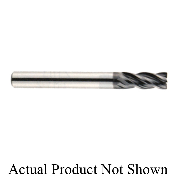 YG-1 EMB38036 V7 Mill Inox EMB38 High Performance Regular Length End Mill, 9/16 in Dia Cutter, 0.03 in Corner Radius, 9/16 in Length of Cut, 4 Flutes, 9/16 in Dia Shank, 3-1/2 in OAL, AlTiN