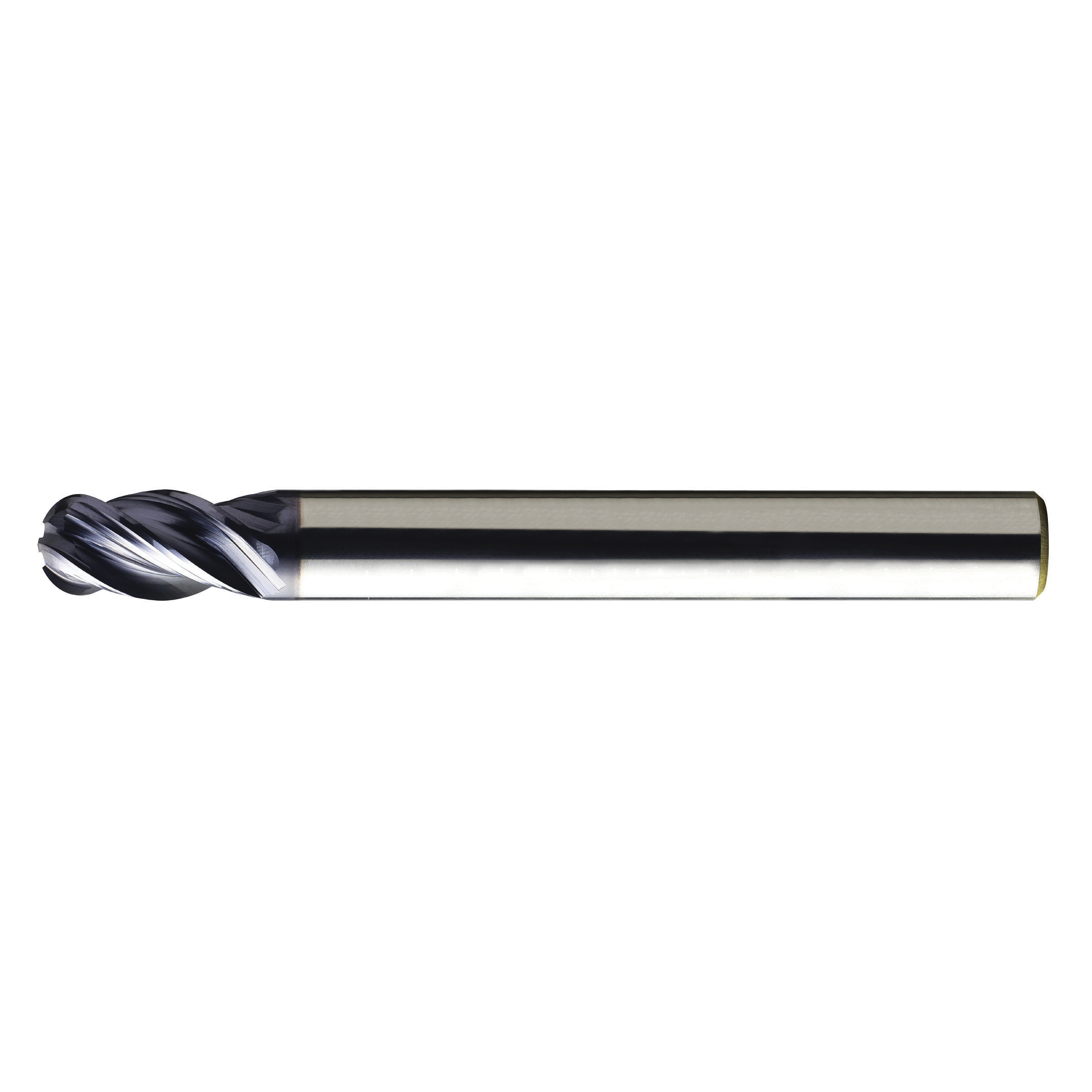 YG-1 EMB74040 EMB74 V7 MILL INOX Ball Nose Center Cut High Performance Metric Regular Length Variable Helix End Mill, 4 mm Dia Cutter, 11 mm Length of Cut, 4 Flutes, 6 mm Dia Shank, 57 mm OAL, AlTiN