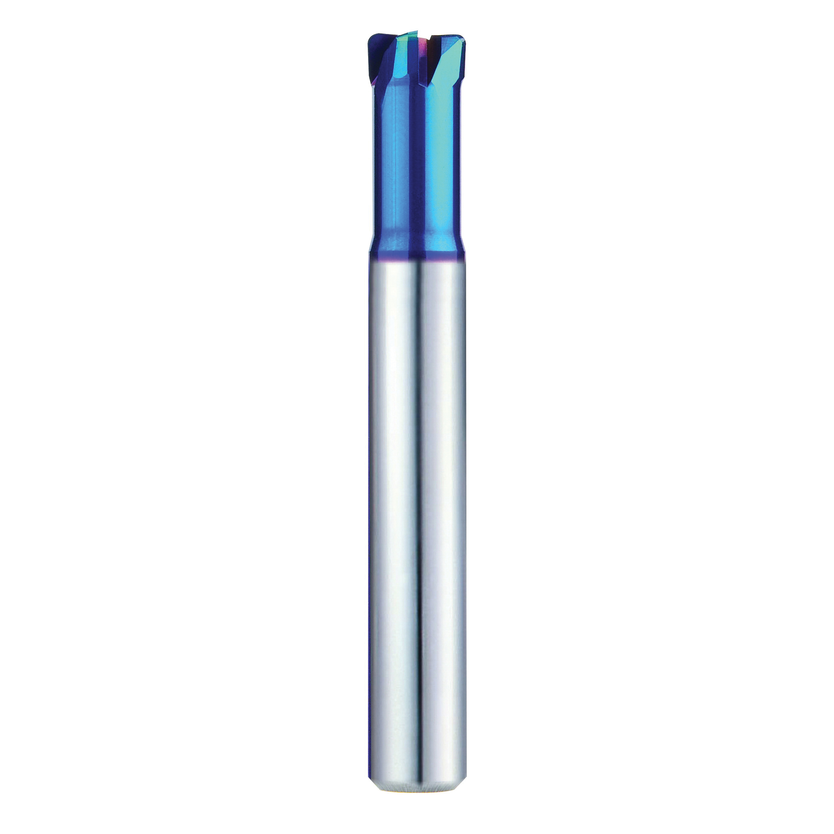 YG-1 G826124 G826 X5070 Center Cut High Feed Imperial Stub Length Corner Radius End Mill, 3/16 in Dia Cutter, 1/16 in Corner Radius, 0.075 in Length of Cut, 4 Flutes, 1/4 in Dia Shank, 2-1/4 in OAL, Blue
