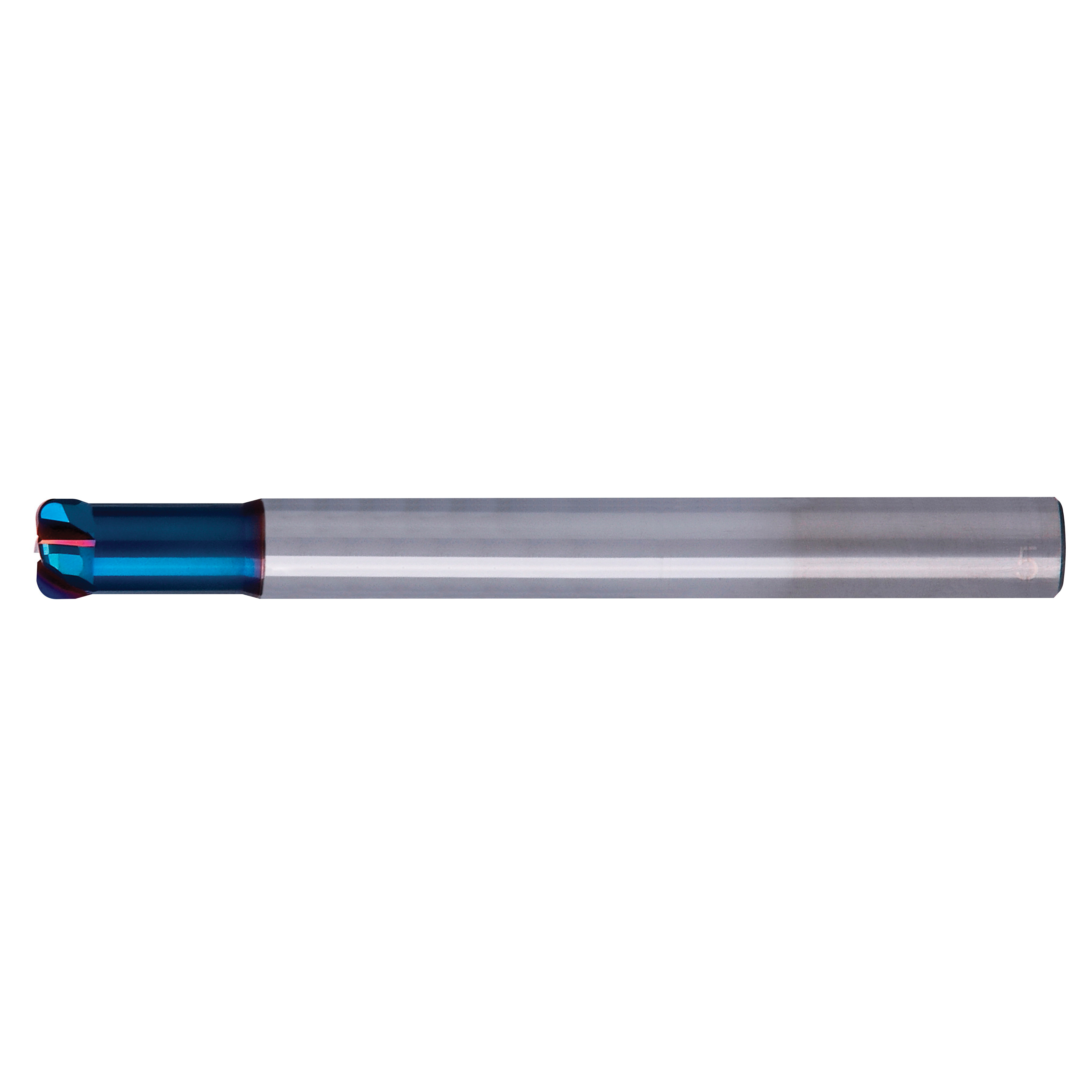 YG-1 G854030 G854 X5070 Center Cut High Feed Metric Stub Length Corner Radius End Mill, 3 mm Dia Cutter, 0.5 mm Corner Radius, 1.2 mm Length of Cut, 4 Flutes, 6 mm Dia Shank, 70 mm OAL, Blue