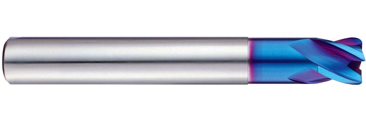 YG-1 G8A37040 G8A37/X5070 Corner Radius Stub Length End Mill With Extended Neck, 4 mm Dia Cutter, 5 mm Length of Cut, 4 Flutes, 6 mm Dia Shank, 45 mm OAL, Uncoated
