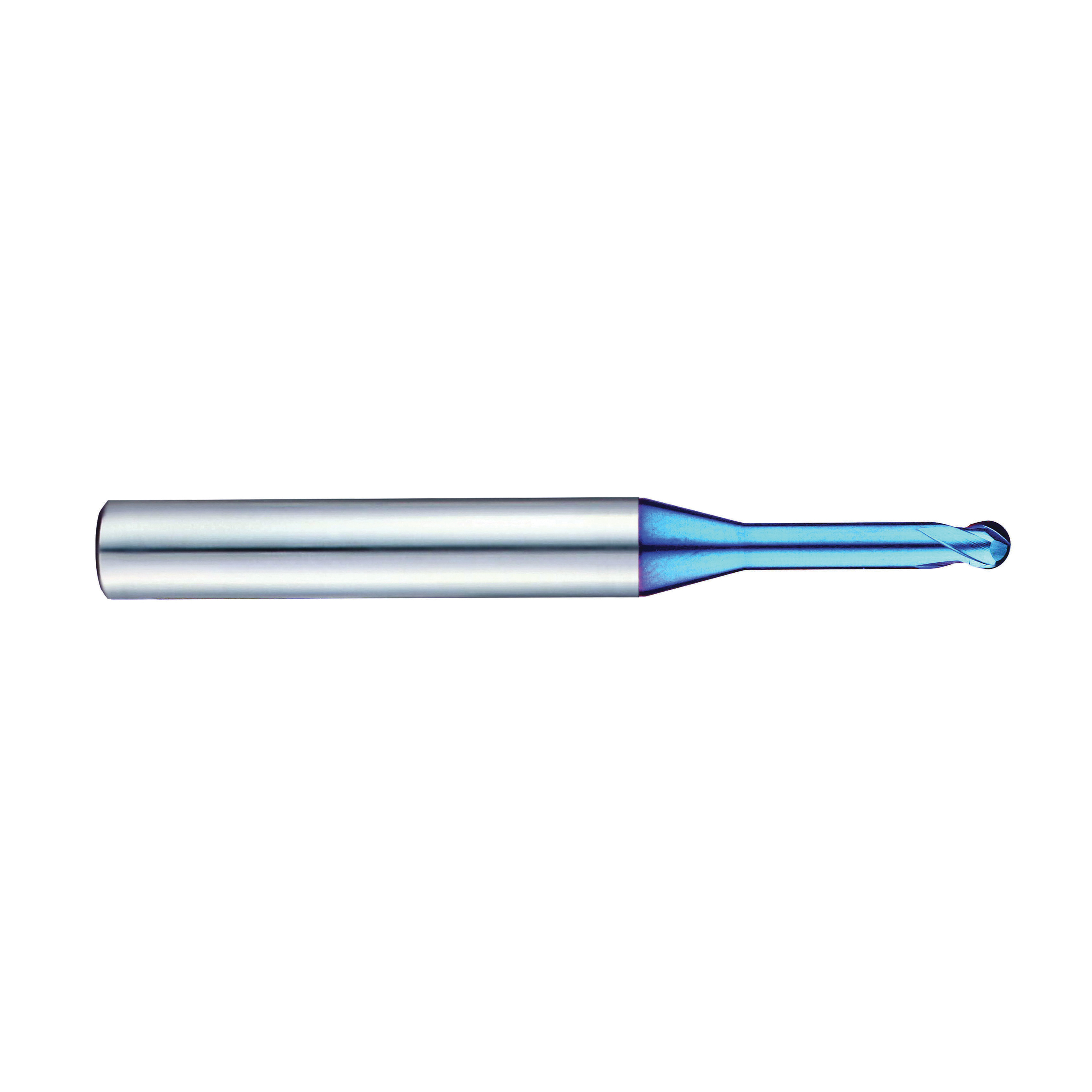 YG-1 G8A46040 G8A46 X5070 Ball Nose Center Cut Metric End Mill, 4 mm Dia Cutter, 3.2 mm Length of Cut, 2 Flutes, 6 mm Dia Shank, 60 mm OAL, Blue