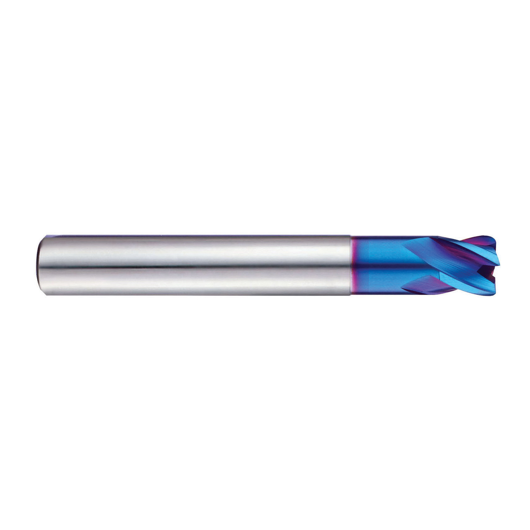 YG-1 G8A47901 G8A47 X5070 Center Cut Metric Corner Radius End Mill With Extended Neck, 3 mm Dia Cutter, 0.5 mm Corner Radius, 4 mm Length of Cut, 4 Flutes, 4 mm Dia Shank, 55 mm OAL, Blue