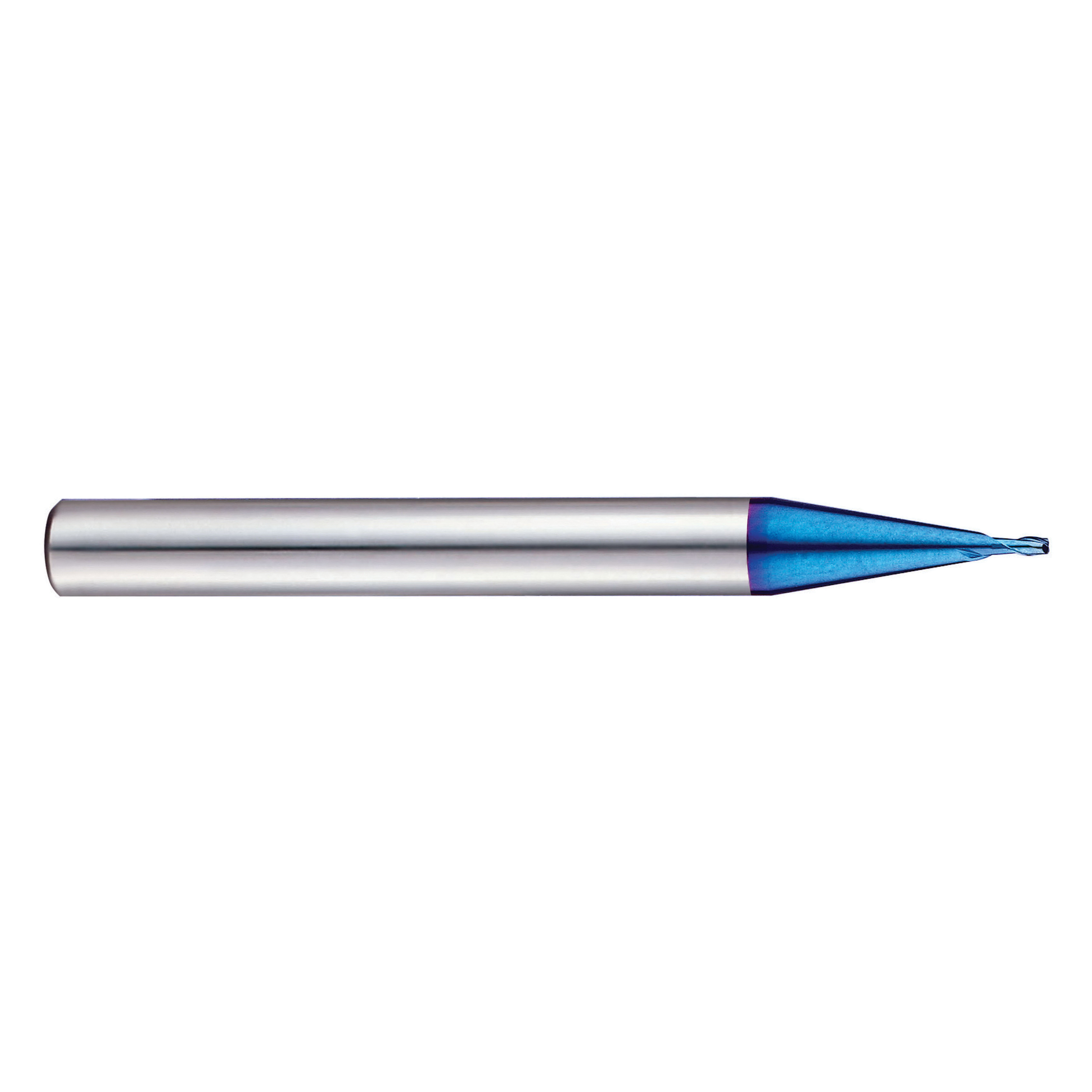 YG-1 G8A50015 G8A50 X5070 Center Cut Metric Miniature Corner Radius End Mill, 1.5 mm Dia Cutter, 0.15 mm Corner Radius, 2.2 mm Length of Cut, 2 Flutes, 6 mm Dia Shank, 50 mm OAL, Blue